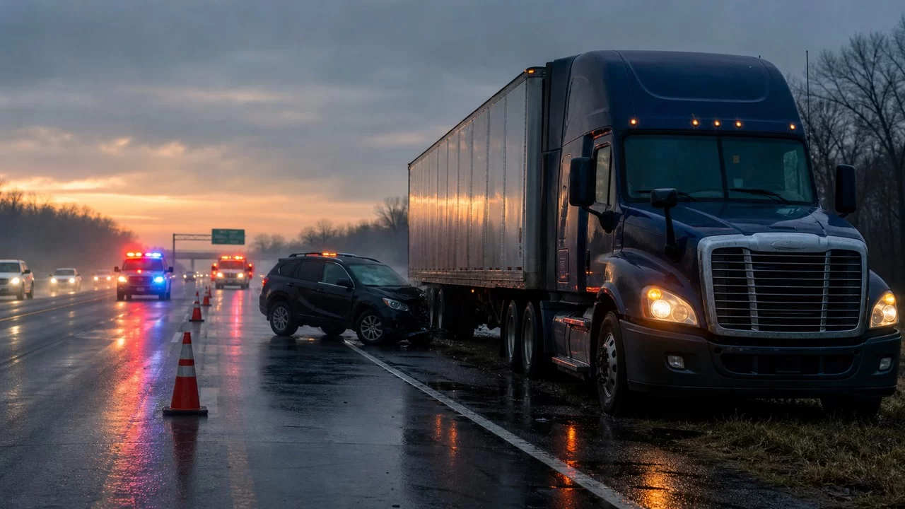 One Killed, One Injured in Semi-Truck Crash on I-94 in Gurnee, Illinois