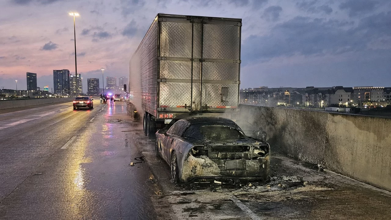 One Killed After Corvette and 18-Wheeler Crash on West Sam Houston Tollway