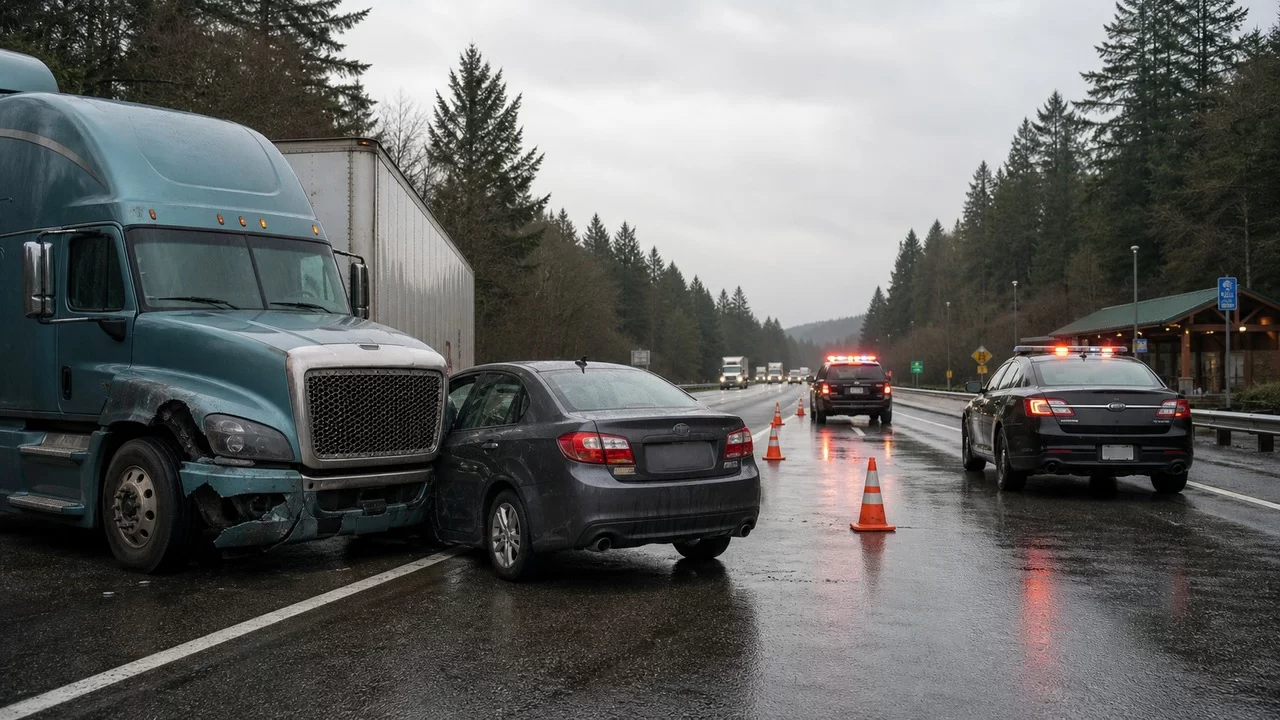 Semi-Truck Driver Killed in I-5 Crash Near Federal Way Rest Area