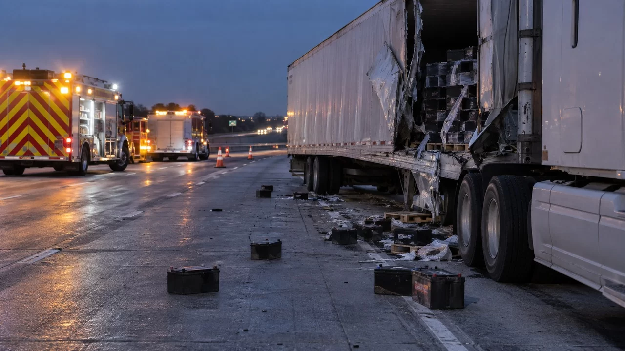 Battery Spill Follows Two-Truck Collision on I-10 Near Vidor