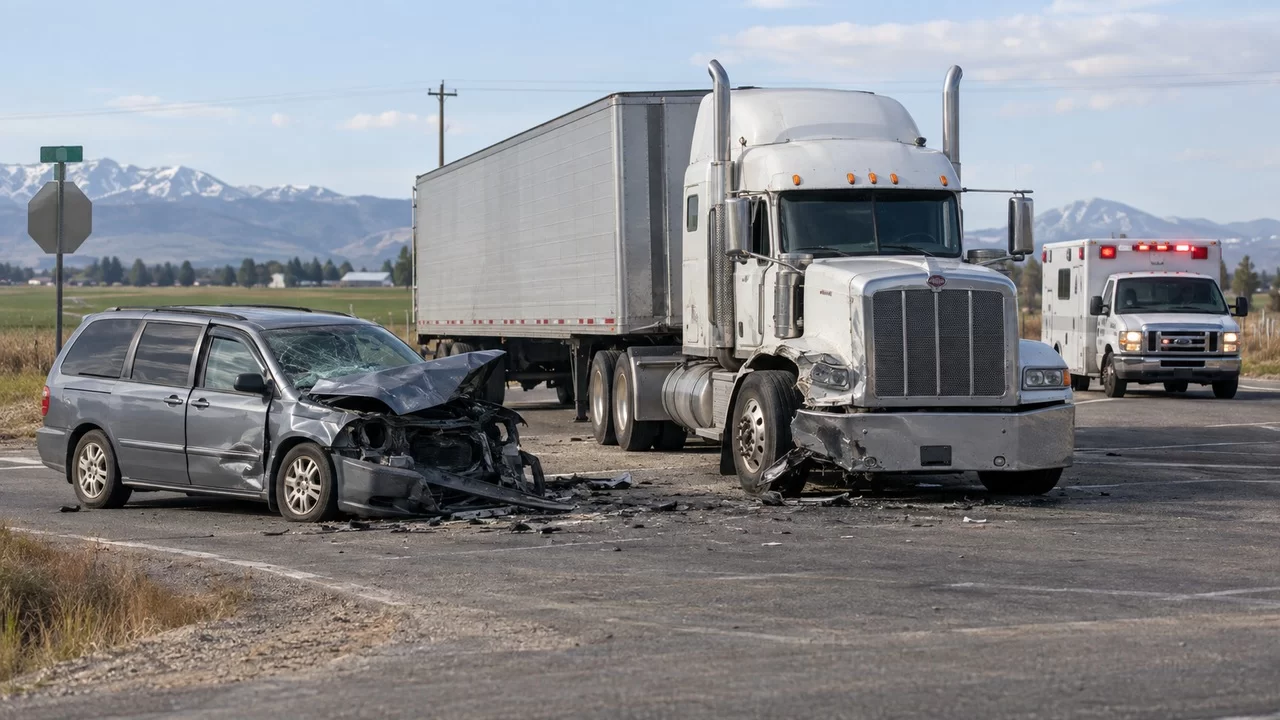 Four Hospitalized After Semi and Minivan Collide Near Hollister