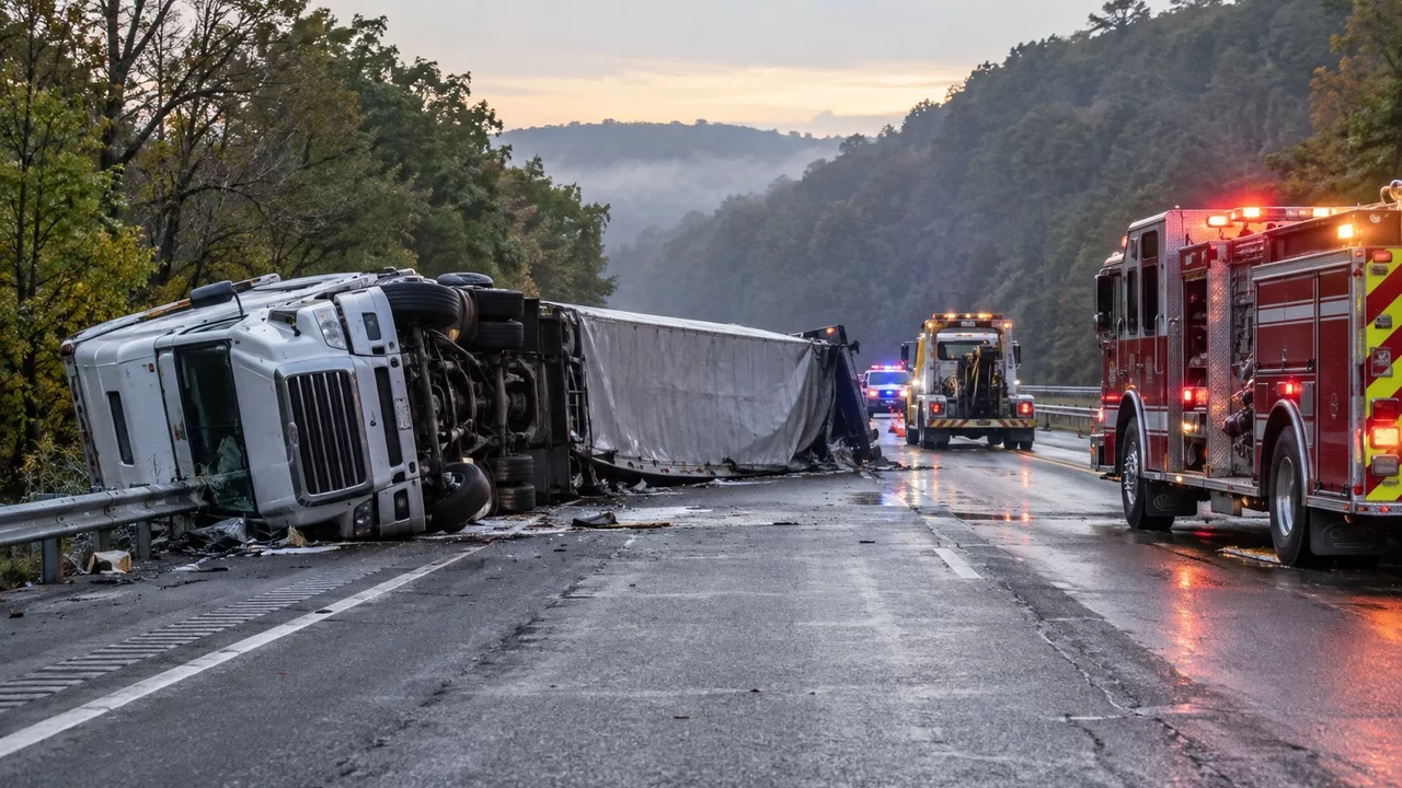 Driver Rescued After Tractor-Trailer Jackknifes on I-81 in Tremont Township