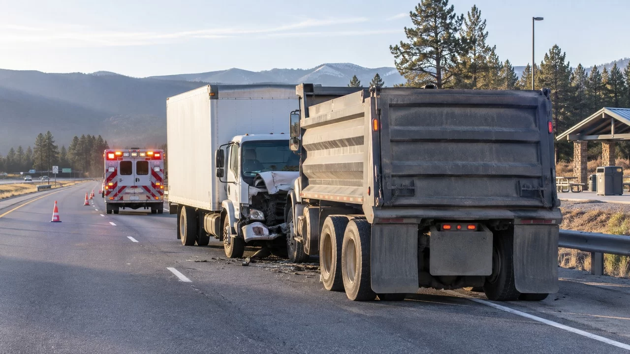 Box-Truck Driver Hospitalized After I-15 Dump-Truck Collision Near Blackfoot