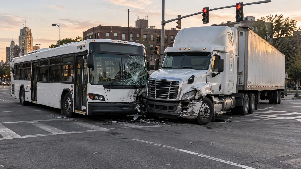 NJ Transit Bus Operator Injured in Newark Tractor-Trailer Collision