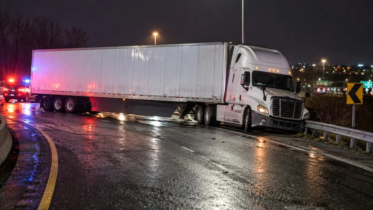 Tractor-Trailer Jackknifes on I-287 Ramp in Bedminster Township