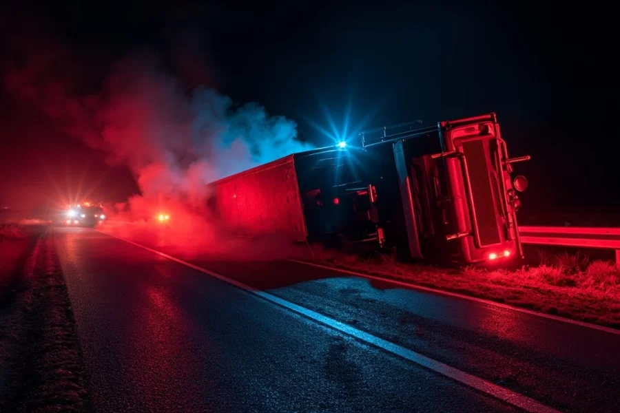 2 Killed After Semi-Truck Rolls Over in Strong Crosswinds Near Iowa Park