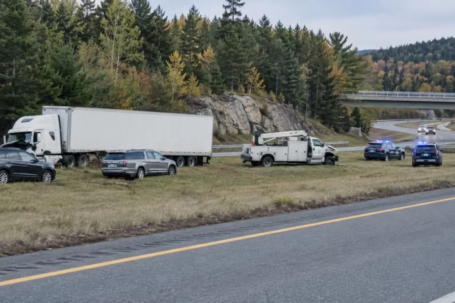 Multi-Vehicle Tractor-Trailer Crash Sends Vehicles Across I-95 Median in Maine