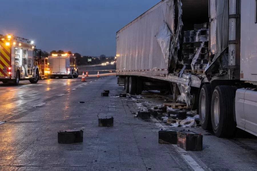 Battery Spill Follows Two-Truck Collision on I-10 Near Vidor