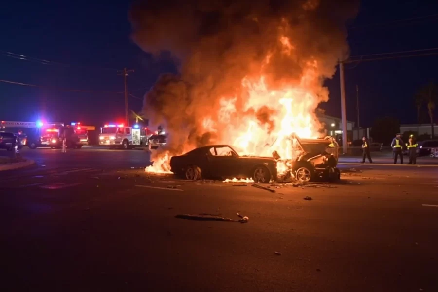 2 Killed in Fiery Semi-Truck Crash on Simmons Street in North Las Vegas