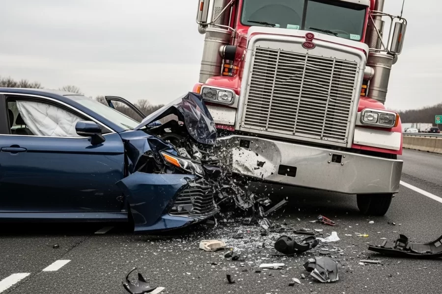 semi truck collision with toyota